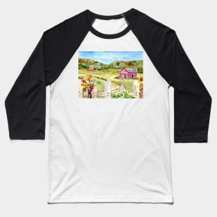 On The Farm - Cottage Core Aesthetic Art Baseball T-Shirt